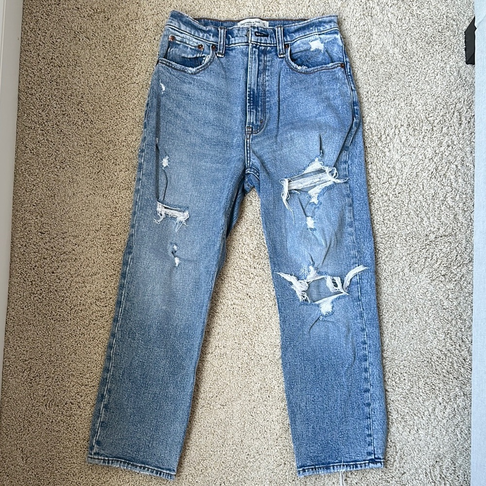Abercrombie & Fitch Distressed Blue Jeans